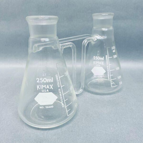 Kimble Double Erlenmeyer Glass Flask for Distillation