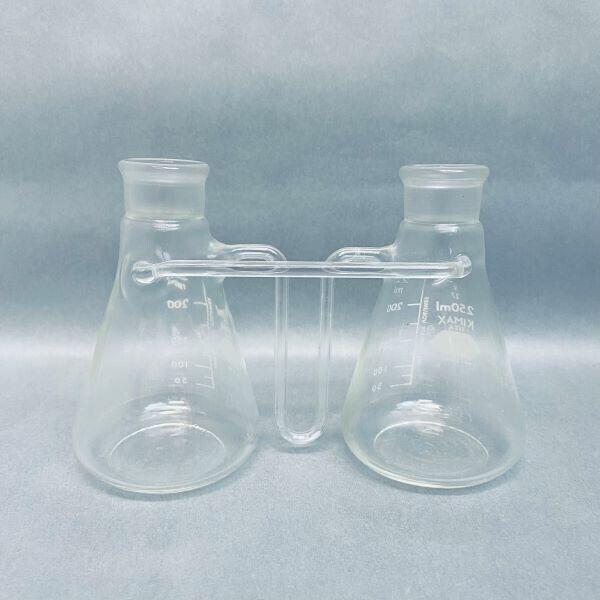 Kimble Double Erlenmeyer Glass Flask for Distillation