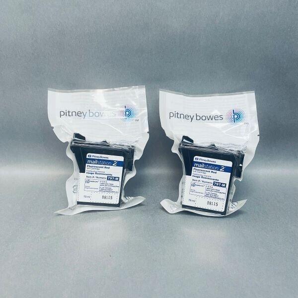 Tinta roja fluorescente Pitney Bowes Mailstation 2 Total de 2 cartuchos