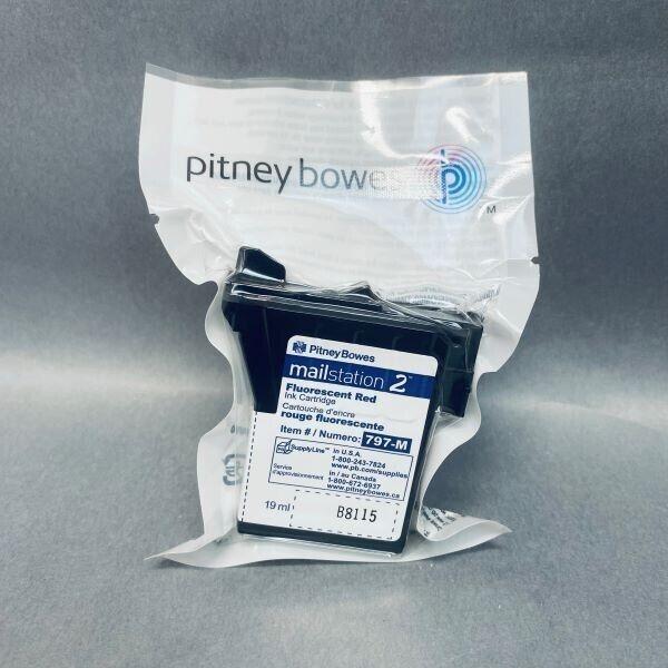 Tinta roja fluorescente Pitney Bowes Mailstation 2 Total de 2 cartuchos