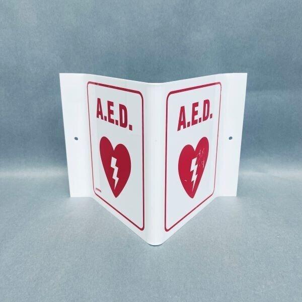 Brady Acrylic Safety Sign AED, 2 Eyewash Station, and 2 First Aid Signs