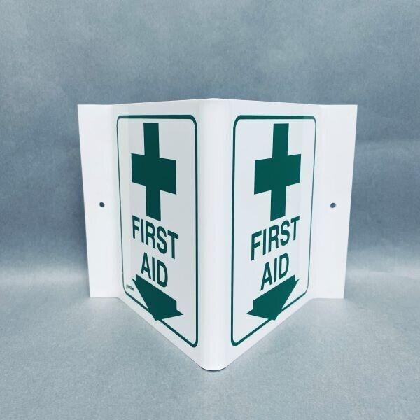 Brady Acrylic Safety Sign AED, 2 Eyewash Station, and 2 First Aid Signs