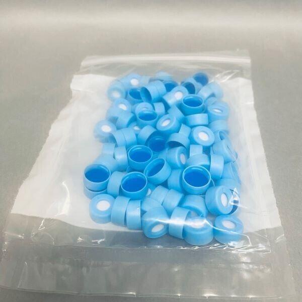 Thermo Scientific Cap SureSTART 11 mm White Silicone Blue PTFE Septa 100 Caps