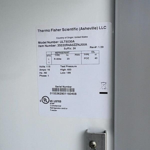 Congelador de 2 puertas Thermo Scientific Revco -30C - 51,1 pies cúbicos