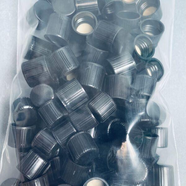 Black Screw Caps with Rubber Liner 13.5 mm ID Total of 100 Caps