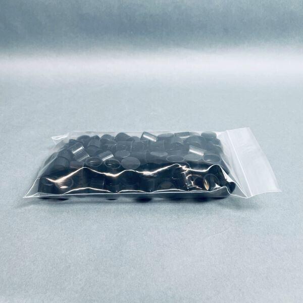 Black Screw Caps with Rubber Liner 13.5 mm ID Total of 100 Caps