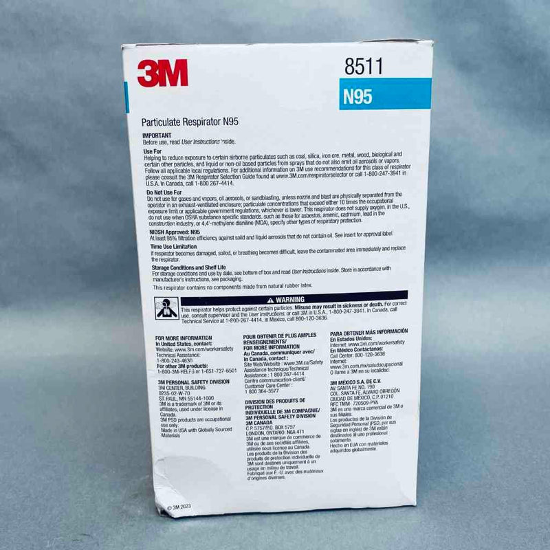 3M 8511 Particulate Respirator N95 Lot of 7 Boxes of with 10 Respirators Each PPE 3M