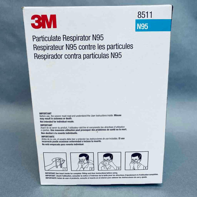 3M 8511 Particulate Respirator N95 Lot of 7 Boxes of with 10 Respirators Each PPE 3M