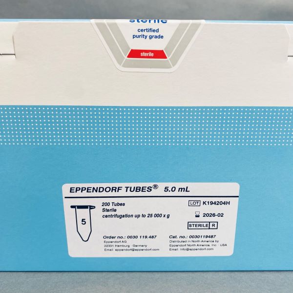 Eppendorf Microtube 5 ml Tubes with Snap Cap - 200 Tubes Total