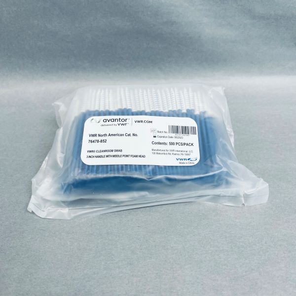 VWR Cleanroom Swab Medium Pointed Compressed Foam Head Open Case of 2500 Swabs