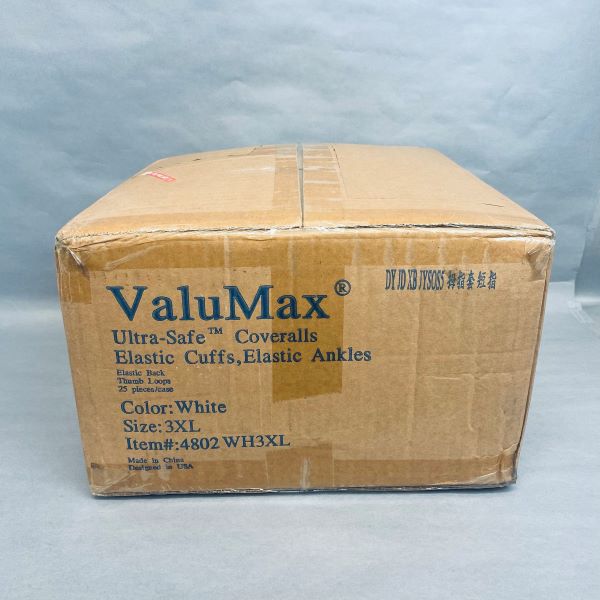 Overol ultraseguro ValuMax con puños elásticos y presillas para los pulgares, talla 3XL, caja de 25