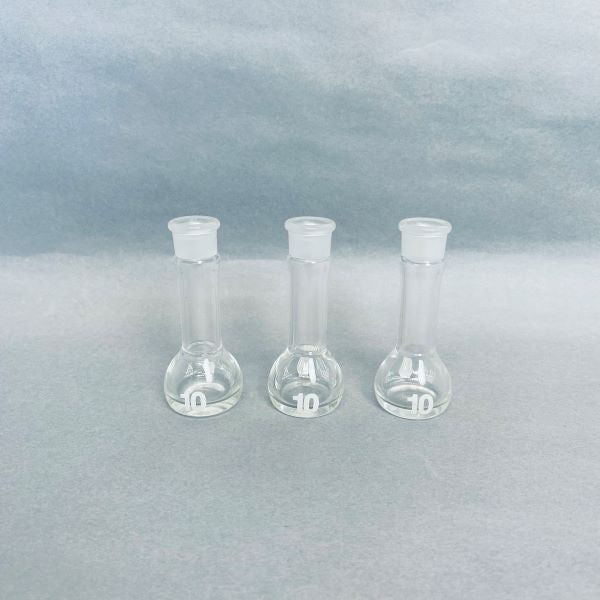 Kimble Kimax Volumetric Flask 10 ml Clear Glass Total of 3 Flasks