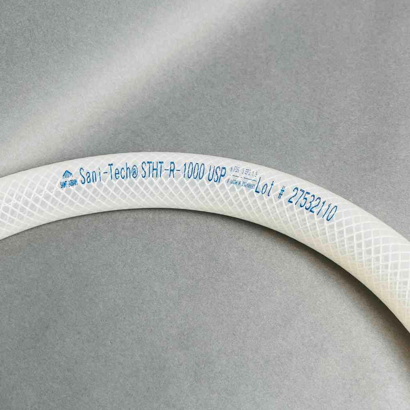 Saint-Gobain Sani-Tech Platinum Tubing Reinforced 1" ID x 5 ft w Clamps Lot of 2