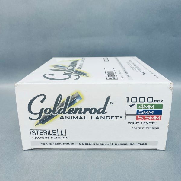 Lanceta Medipoint Goldenrod para animales de 4 mm en total 1000