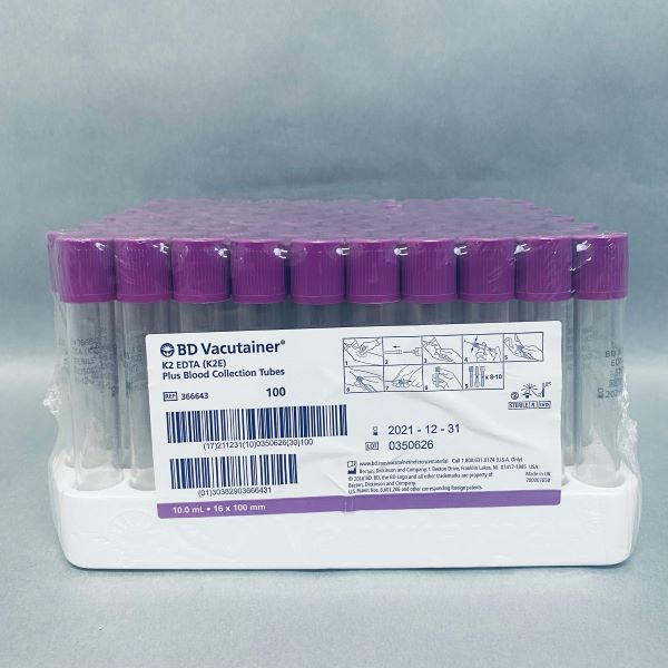 Becton Dickinson 366643 Vacutainer K2 EDTA Plus Blood Collection Tubes Total of 400