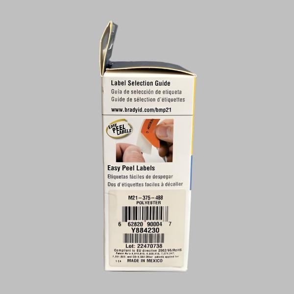 Brady Label Tape Chemical Resistant for M21 Printer 0.375 in. W x 21 ft. L