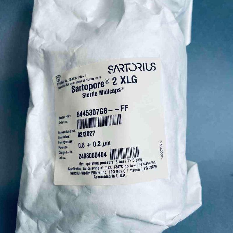 Sartorius Sartopore 2 XLG Midicaps Sterile Size 8 0.2 um Pore Pack of 4 Filters
