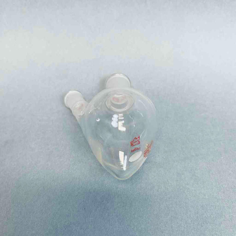 Kontes Pear Shaped Flask 2-Neck 50 ml Heavy Wall CN-14/20 SN-10/18 - Lot of 2 Flasks