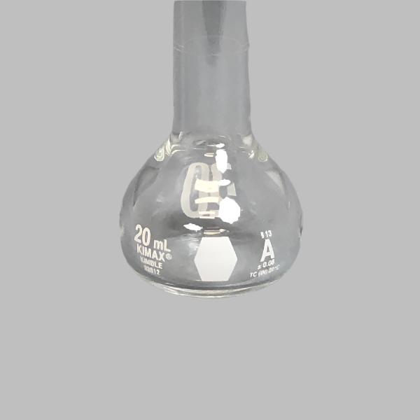 Kimble Volumetric Flask 20 ml Clear Glass Total of 3 Flasks