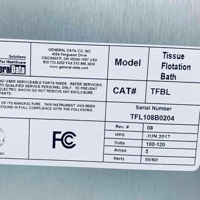 General Data Healthcare Tissue Flotation Bath with 8 x 11 in. Glass Tray