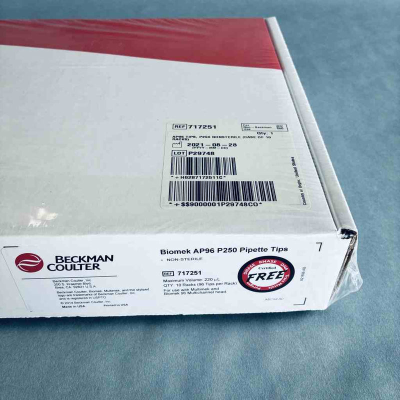 Beckman Coulter Biomek Pipette Tips P250 Non-Sterile 220 ul 50 Racks with 96 Tips
