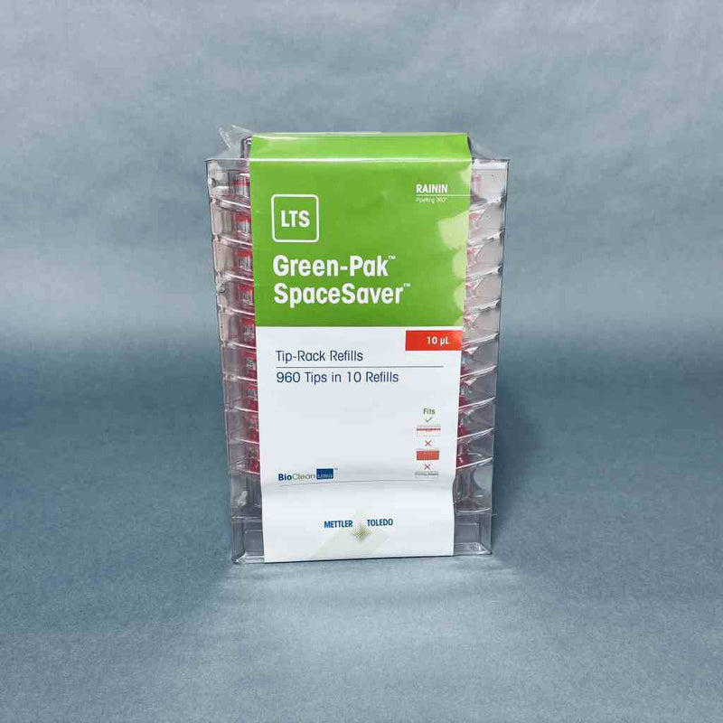 Rainin Green-Pak 10 ul Tip Rack Sterile 10 Refills of 960 Tips Total
