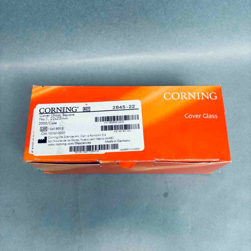 Corning 2845-22 Cover Glass Square No. 1 22x22 mm 0.13-0.16 mm Thickness - Case of 1800