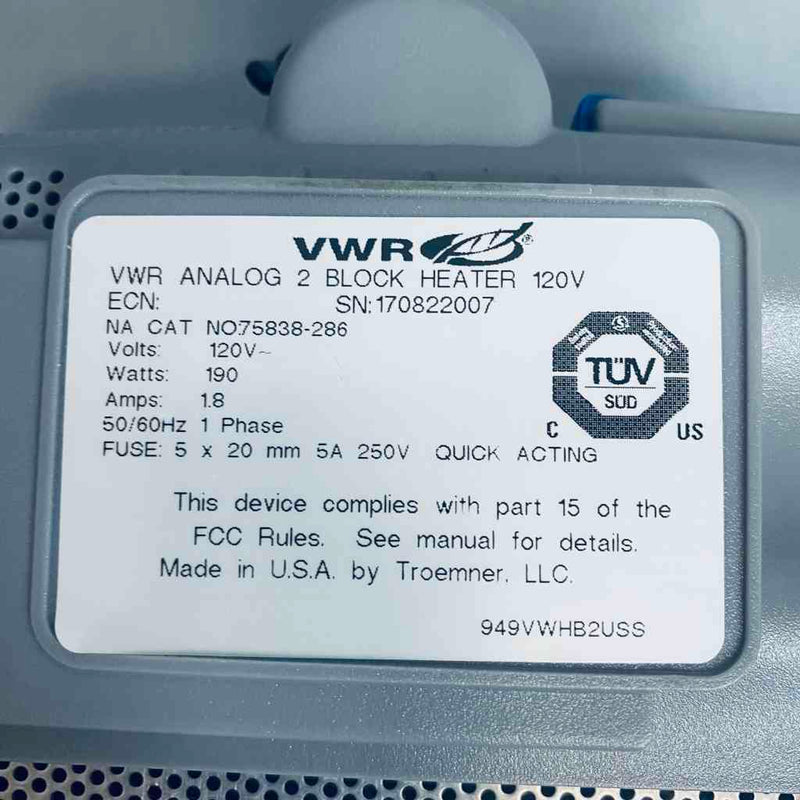 VWR Analog Dry Bath Dual Block Heater