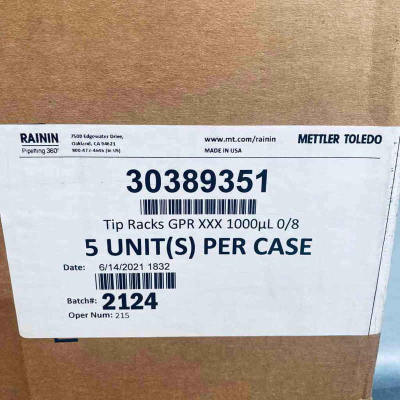 Mettler Toledo Empty Refill Rack for Green-Pak and SpaceSaver 1000 ul Pipette Tips Pack of 40 Racks