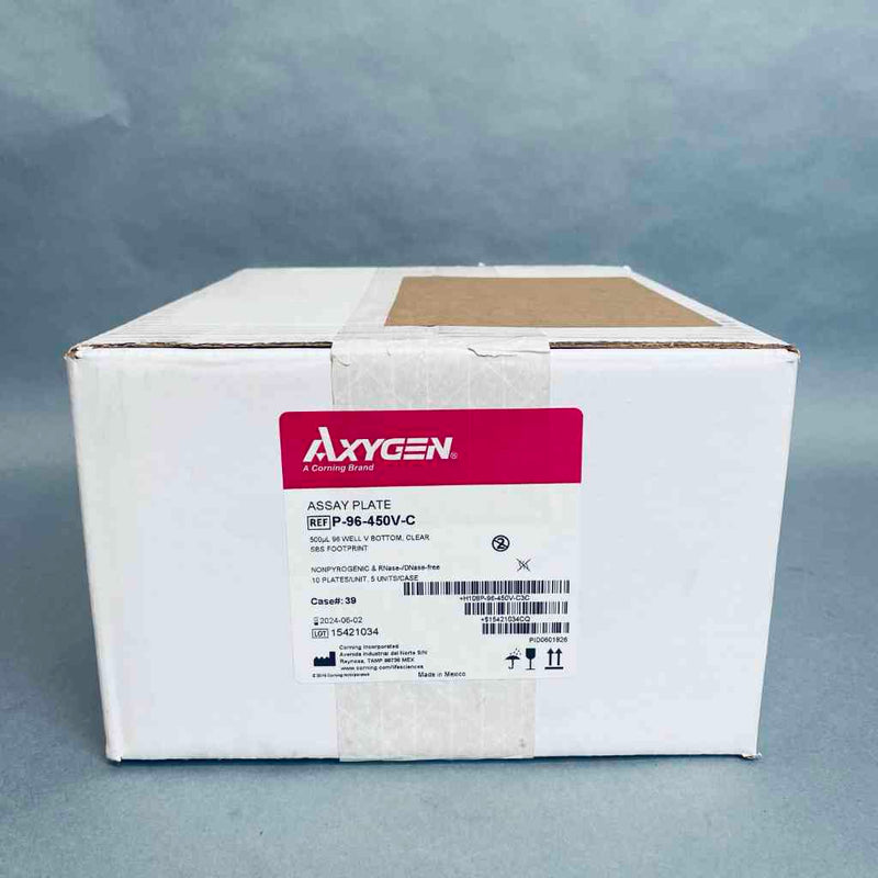 Axygen Assay Microplate 96 Well V Bottom Clear 500 ul Case of 50 Plates