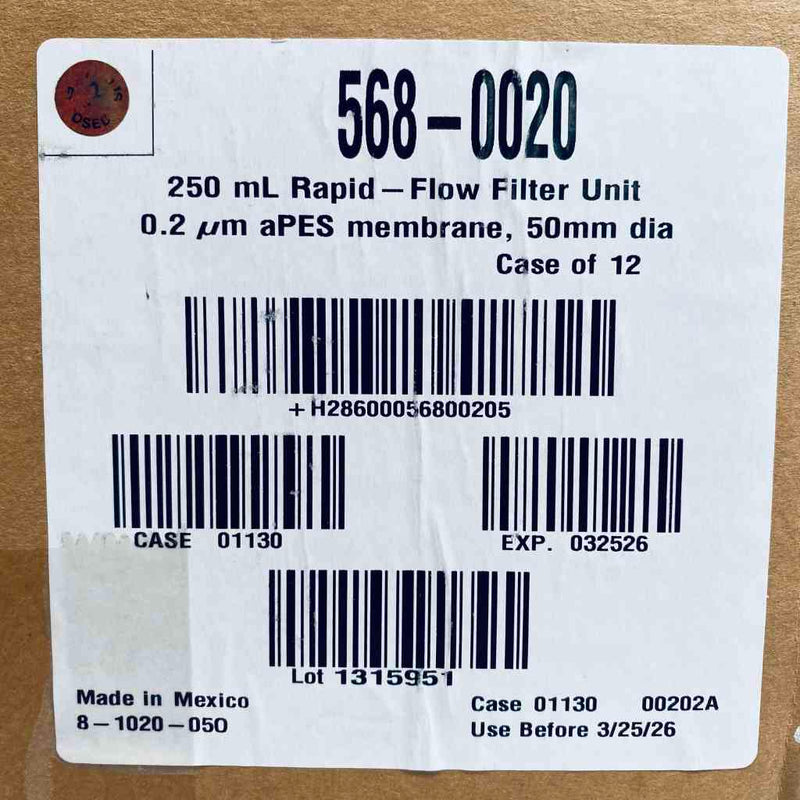 Thermo Scientific Rapid Flow Filter 250 ml 0.2 um PES Case of 12 Filters