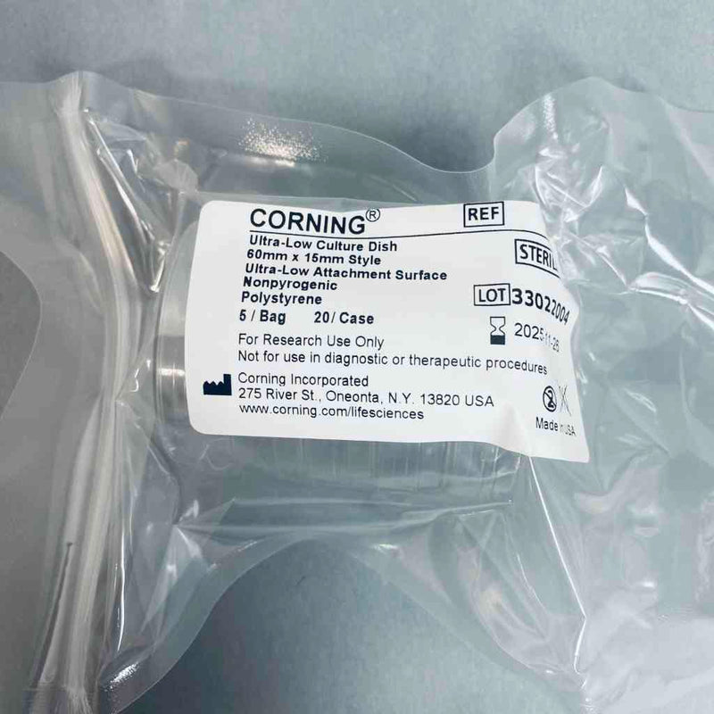 Corning Ultra-Low Culture Dish 60 x 15 mm Polystyrene Case of 20 Dishes