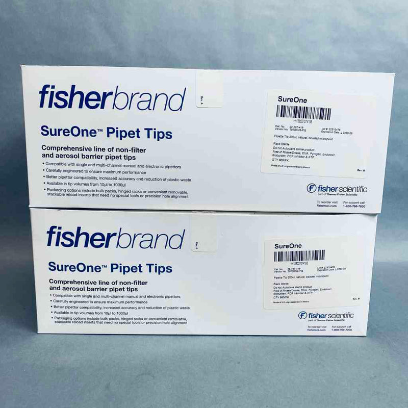 Fisher Scientific Sure-One Beveled Pipette Tip 200 ul Lot of 20 Racks