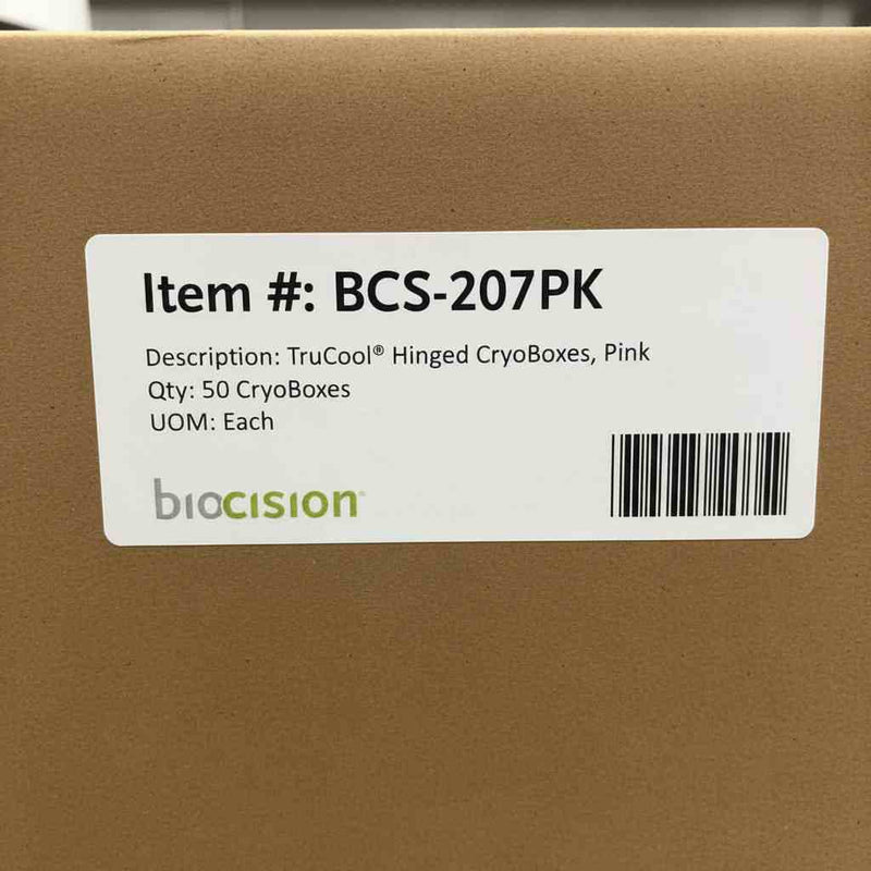 Biocision Freezer Box TruCool Pink Hinged Case of 50 Freezer Racks
