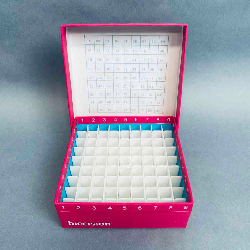 Biocision Freezer Box TruCool Pink Hinged Case of 50 Freezer Racks
