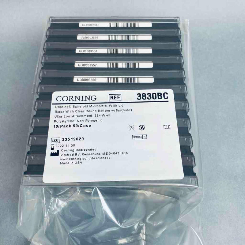 Corning Spheroid Microplate with Lid 384 Well Barcoded Pack of 10 Plates