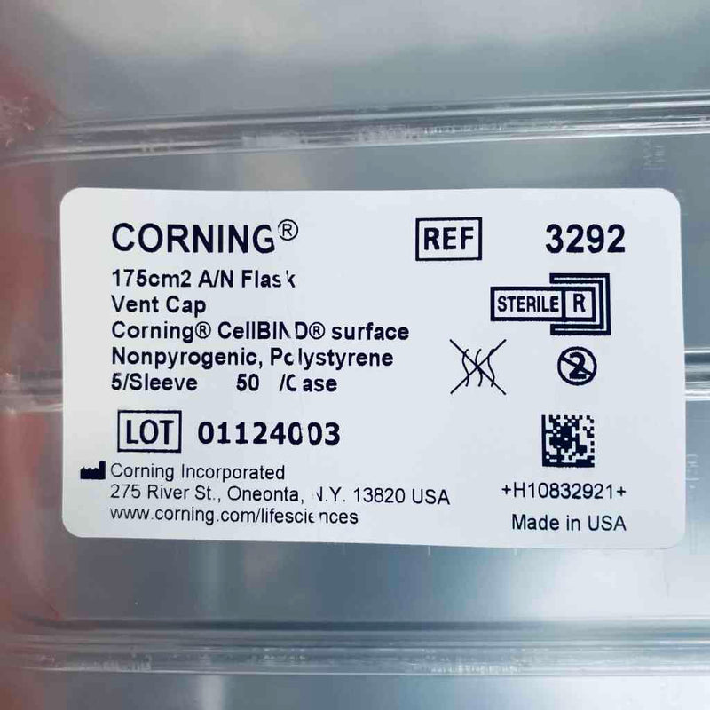 Corning Cellbind Cell Culture Flask 175 cm2 U Shaped with Vent Cap Case of 50 Flasks