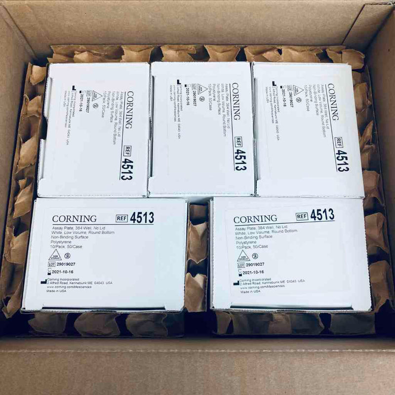 Microplaca Corning de 384 pocillos con fondo redondo y 10 placas