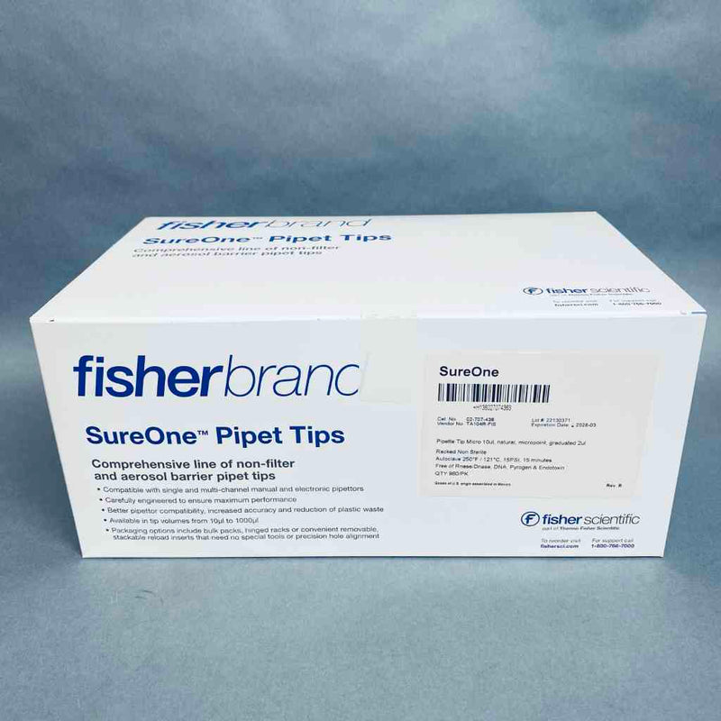Fisher Scientific SureOne Pipette Tips 10 ul Micropoint Case of 50 Racks
