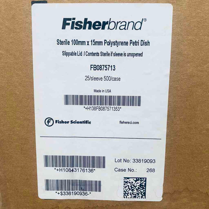 Fisher Scientific Petri Dish Slippable Lid 100 mm x 15 mm Lot of 400 Dishes