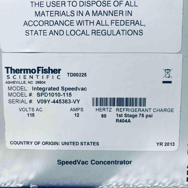 Thermo Fisher SPD1010-115 Integrated SpeedVac Concentrator