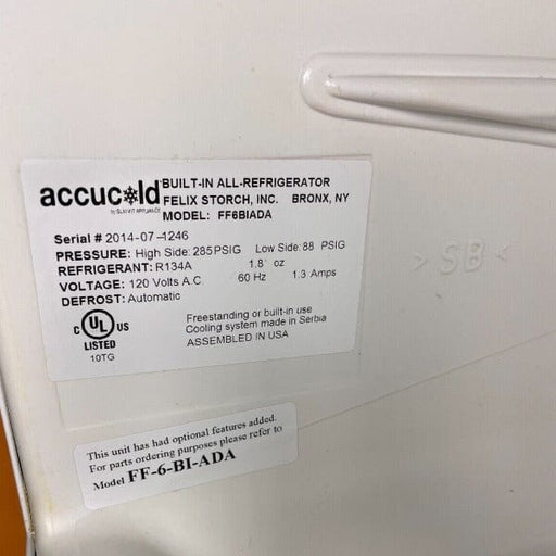 Accucold Lab Refrigerator Under Counter 5.5 cu. ft. ADA Compliant Lab Equipment::Lab Freezers & Refrigerators Accucold
