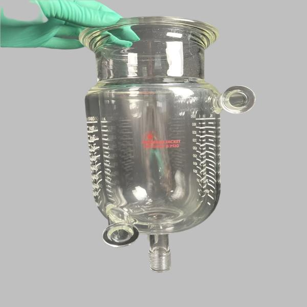 Ace Glass Cylindrical Flask Jacketed 1000 ml 100 mm Duran Flange Glassware Ace Glass