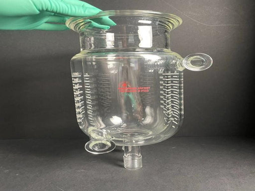 Ace Glass Cylindrical Flask Jacketed 1000 ml 100 mm Duran Flange Glassware Ace Glass