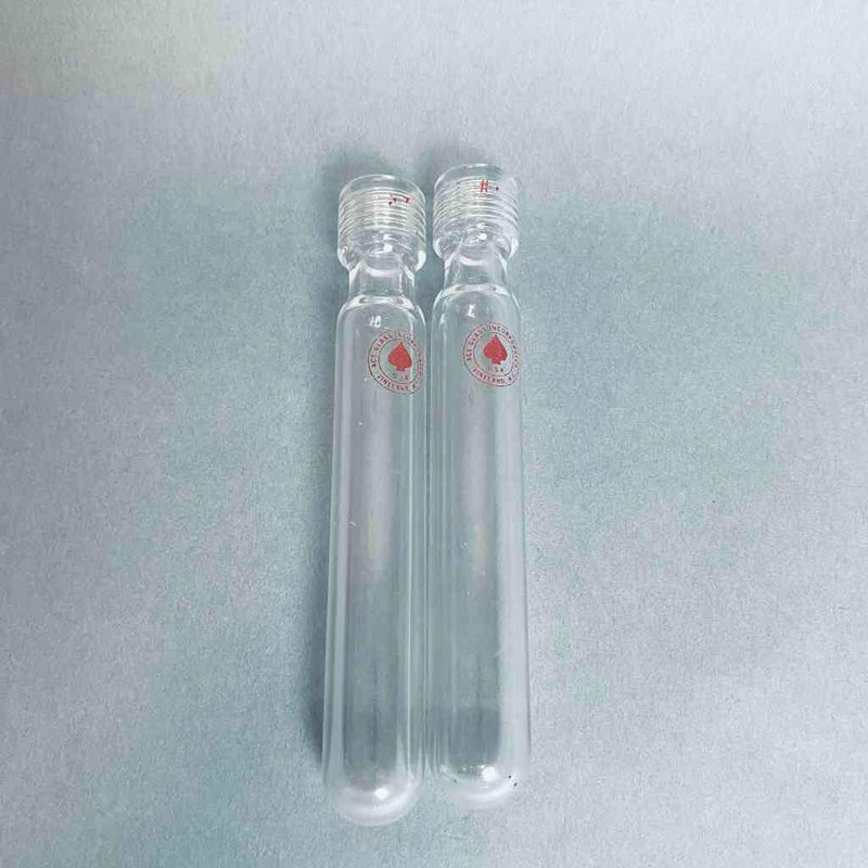 Ace Glass Heavy Wall Pressure Vessel 9 ml 19 mm OD 10.2 cm Length #7 Lot of 2 Vessels Glassware Ace Glass