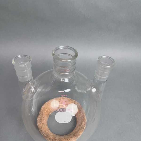 Ace Glass Round Bottom Flask 3 Neck 3000 ml with 34/45 and 24/40 Joints Glassware Ace Glass