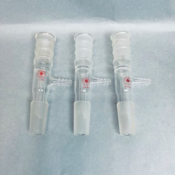 Ace Glass Vacuum Inlet Distilling Adapter 24/40 Lot of 3 Adapters Jointed Glassware Ace Glass