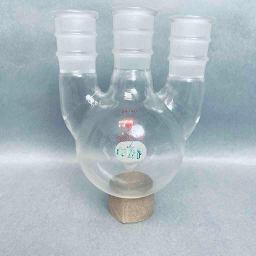 Ace Glass Vertical 3 Neck Round Bottom Flask 24/40 Joints 300 ml Jointed Glassware Ace Glass