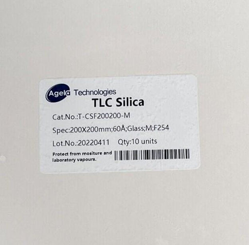 Agela TLC Silica Gel Glass Plate F254 200 x 200 mm Box of 10 Plates Glassware Agela