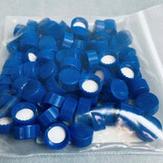 Agilent Screw Cap Blue PTFE Lined for 9 mm Vials Total of 100 Caps Lab Consumables::Tubes, Vials, and Flasks Agilent